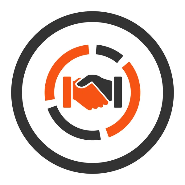 Erfassungsdiagramm flache orange und graue Farben abgerundetes Glyphen-Symbol — Stockfoto