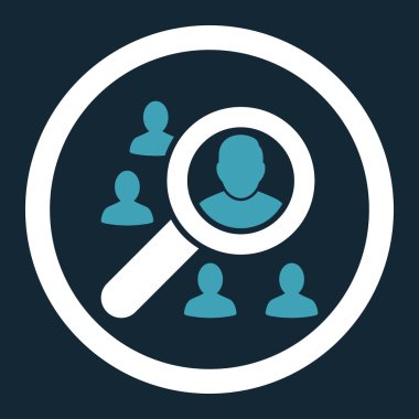 Marketing flat blue and white colors rounded vector icon