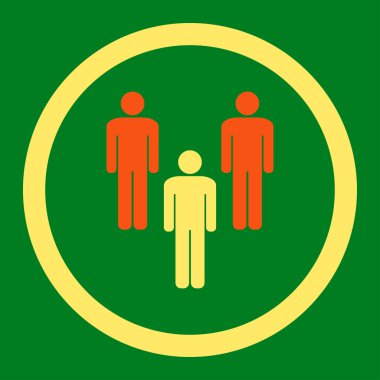 Community flat orange and yellow colors rounded vector icon