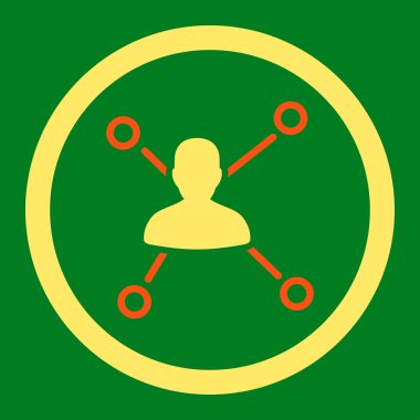 Relations flat orange and yellow colors rounded vector icon