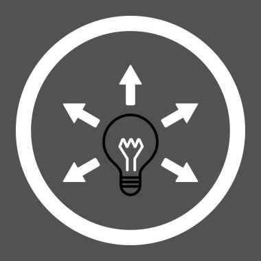 Idea flat black and white colors rounded vector icon