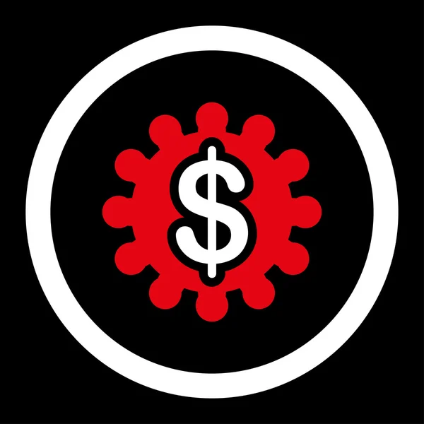 Payment options flat red and white colors rounded vector icon — 图库矢量图片