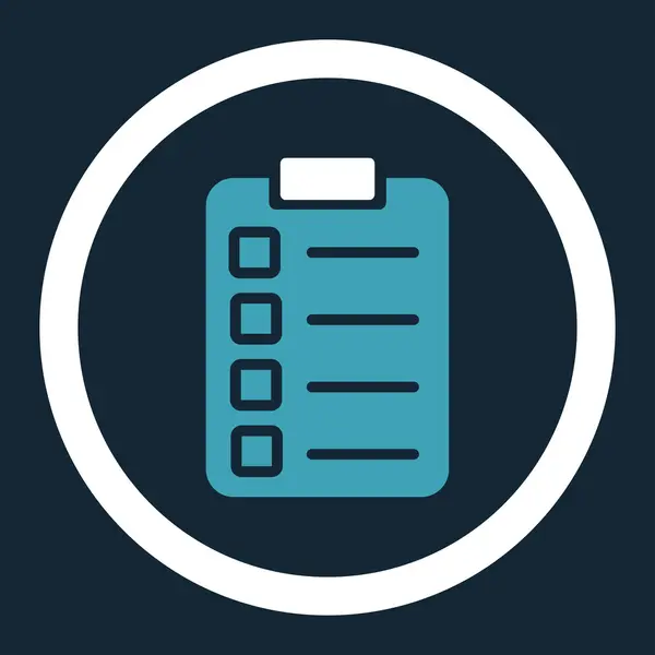 Test task flat blue and white colors rounded vector icon — 图库矢量图片