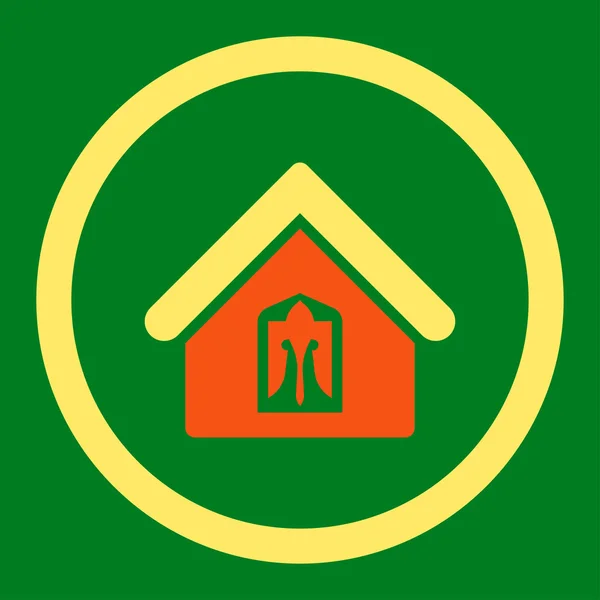 Home flat orange and yellow colors rounded vector icon — Διανυσματικό Αρχείο