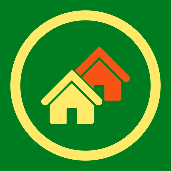 Realty flat orange and yellow colors rounded vector icon — Stockový vektor