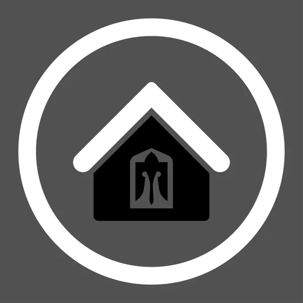 Home flat black and white colors rounded vector icon — 图库矢量图片