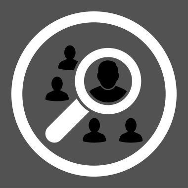 Marketing flat black and white colors rounded vector icon