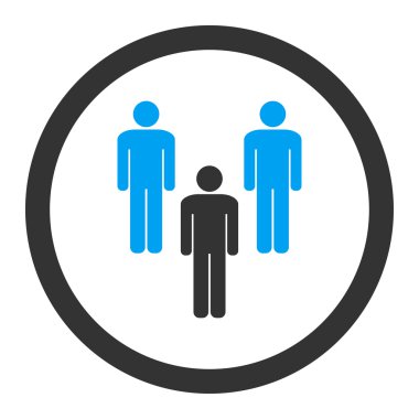 Community flat blue and gray colors rounded vector icon