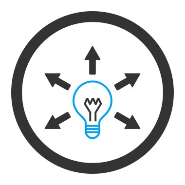 Idea flat blue and gray colors rounded vector icon
