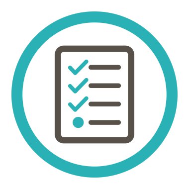 Denetim listesi yuvarlak düz gri ve mavi renkler vektör simgesi