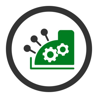 Yazar kasa düz yeşil ve gri renkler vektör simge yuvarlak