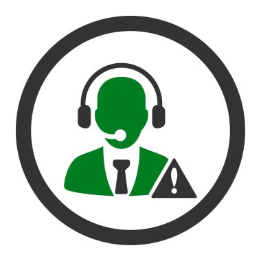 Acil servis düz yeşil ve gri renkler vektör simge yuvarlak