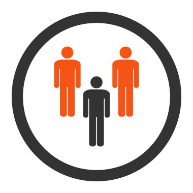 Community flat orange and gray colors rounded vector icon