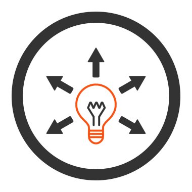 Idea flat orange and gray colors rounded vector icon