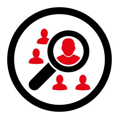 Marketing flat intensive red and black colors rounded vector icon