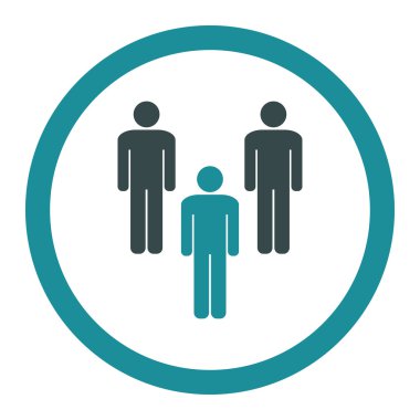 Community flat soft blue colors rounded vector icon