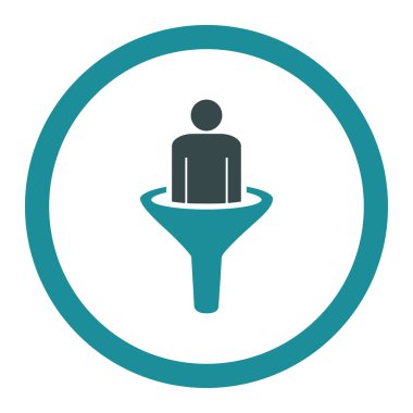 Yuvarlak düz yumuşak mavi renk vektör simge Satış Huni