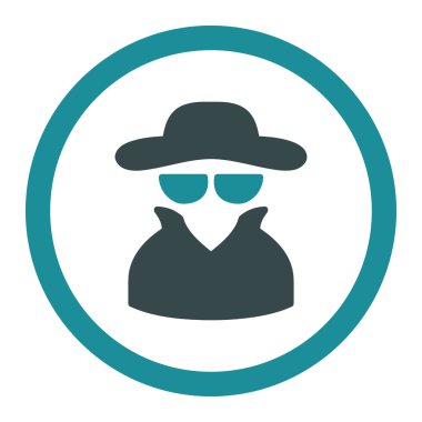 Casus yuvarlak düz yumuşak mavi renk vektör simgesi