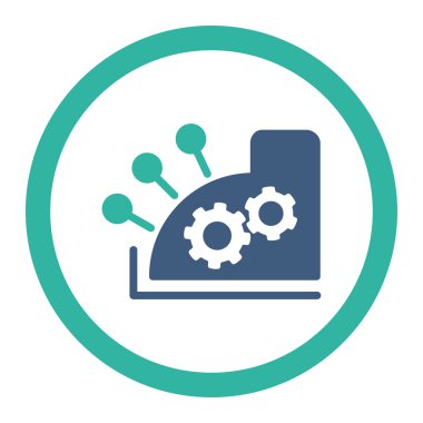 Yazar kasa düz kobalt ve mavi renkler yuvarlak vektör simgesi