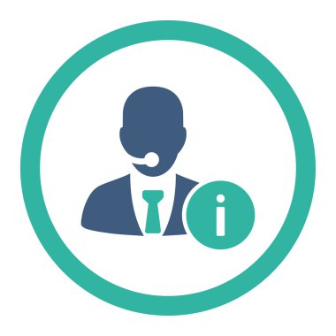 Resepsiyon düz kobalt ve mavi renkler yuvarlak vektör simge yardım