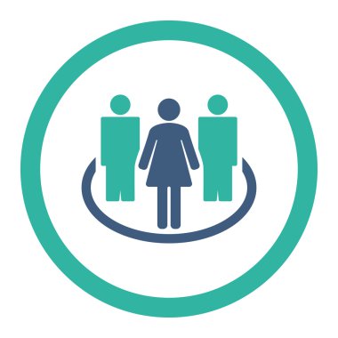Society flat cobalt and cyan colors rounded vector icon