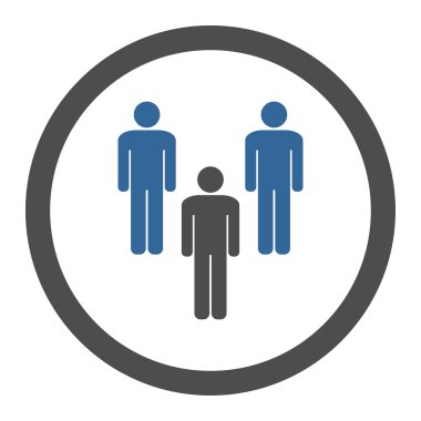 Community flat cobalt and gray colors rounded vector icon