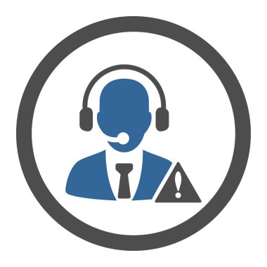 Acil servis düz kobalt ve gri renkler yuvarlanmış vektör simgesi