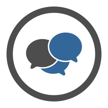 Webinar düz kobalt ve gri renkler yuvarlak vektör simgesi