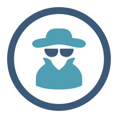 Casus yuvarlak düz mavi ve mavi renkler vektör simgesi