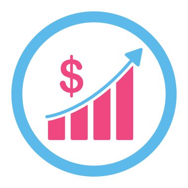 Yuvarlak satış düz pembe ve mavi renkler vektör simgesi