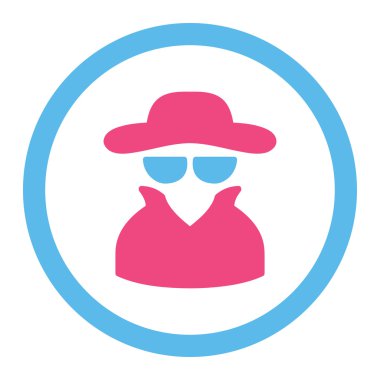 Casus yuvarlak düz pembe ve mavi renkler vektör simgesi