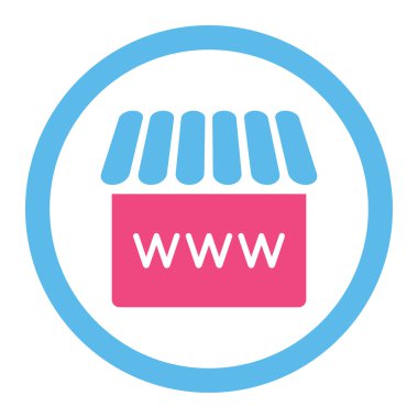 Vektör simge webstore düz pembe ve mavi renkler yuvarlak