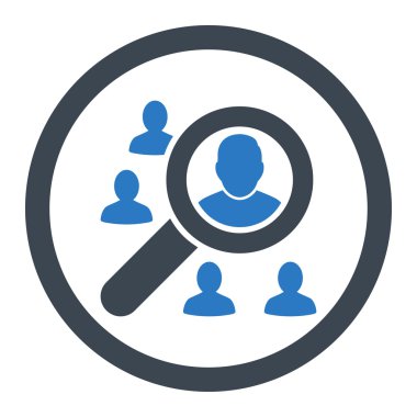 Düz düz mavi renkler pazarlama vektör simge yuvarlak