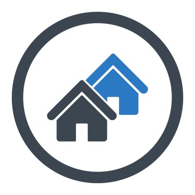 Realty düz düz mavi renk vektör simge yuvarlak