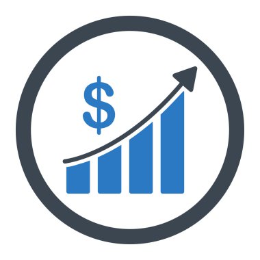 Satış düz düz mavi renkler yuvarlak vektör simgesi