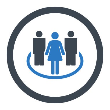 Toplum düz düz mavi renk vektör simge yuvarlak