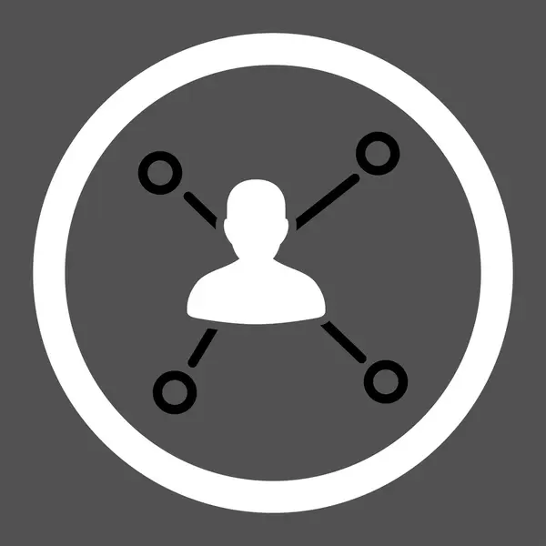 Relations flat black and white colors rounded vector icon — Διανυσματικό Αρχείο