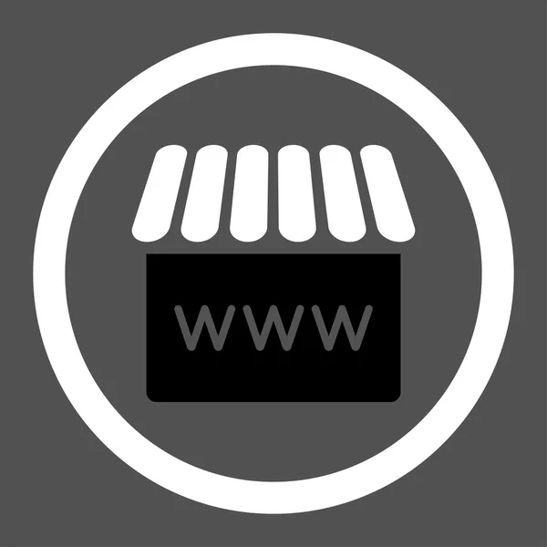 Webstore plana en blanco y negro colores redondeados icono de vector — Archivo Imágenes Vectoriales