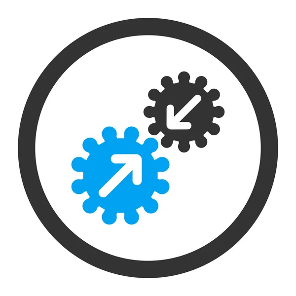 Integration flat blue and gray colors rounded vector icon — ストックベクタ