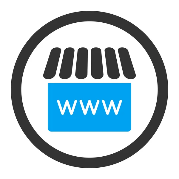 Webstore plana azul y gris colores redondeados vector icono — Vector de stock
