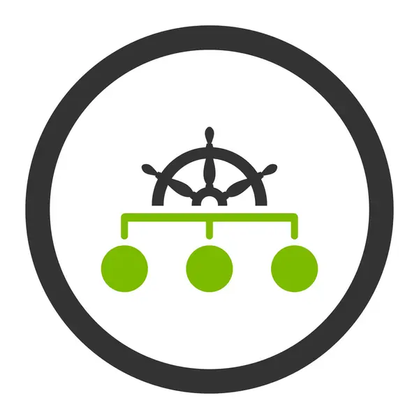 Regel platte eco groen en grijze kleuren afgerond vector pictogram — Stockvector