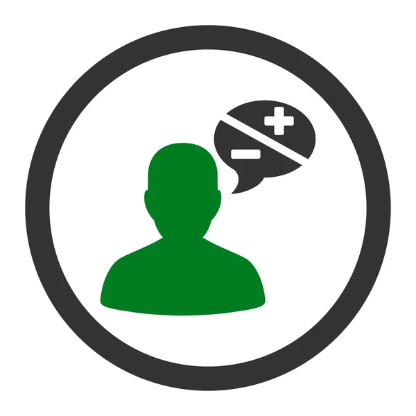 Argumenten plat groen en grijze kleuren afgerond vector pictogram — Stockvector