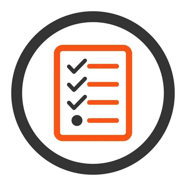 Checklist flat orange and gray colors rounded vector icon — Stock Vector