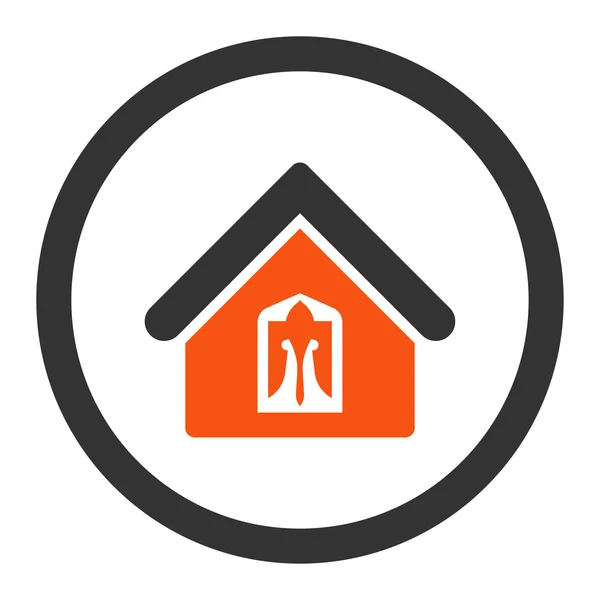 Home flat orange and gray colors rounded vector icon — 스톡 벡터