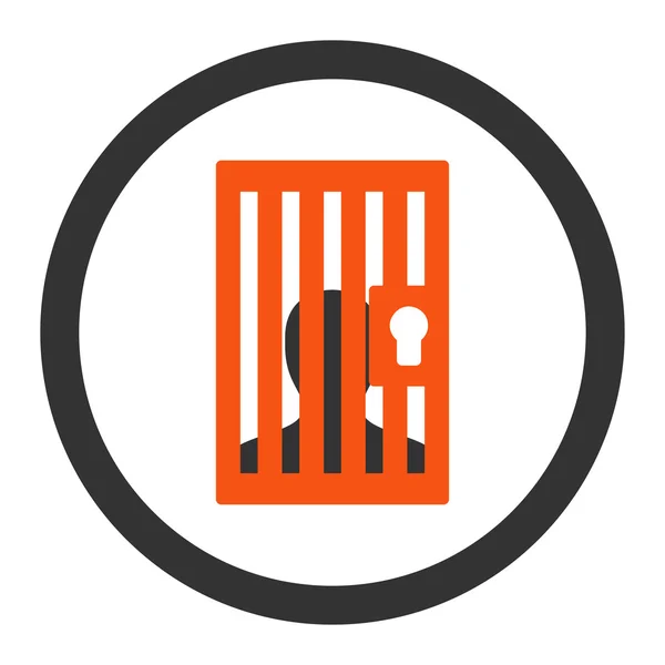 Prisão plana laranja e cinza cores arredondadas vetor ícone — Vetor de Stock