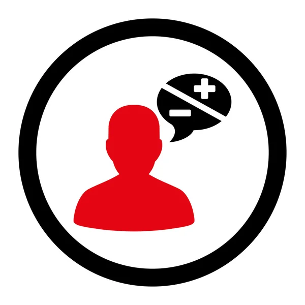 Argumentos plana intensivo vermelho e preto cores arredondado vetor ícone — Vetor de Stock