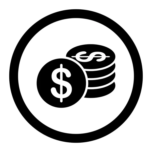 Dólar Monedas icono — Vector de stock