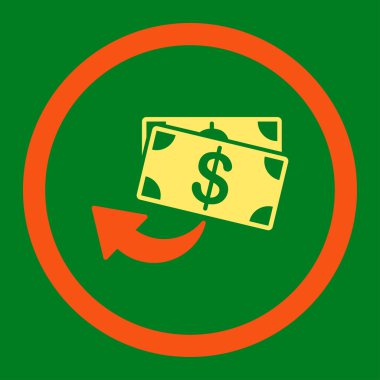 Cashback düz simgesi