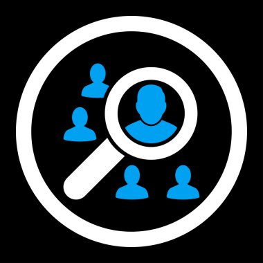 Marketing flat blue and white colors rounded vector icon