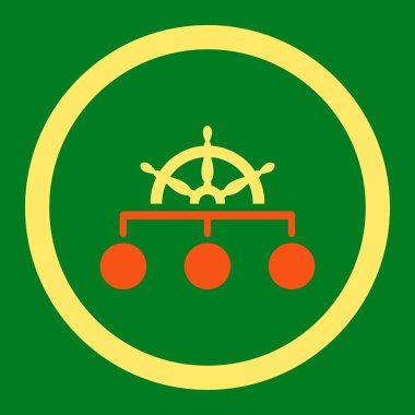 Rule flat orange and yellow colors rounded vector icon